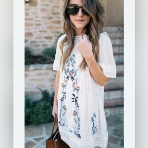 Free People Perfectly Victorian Cream Crochet Minidress